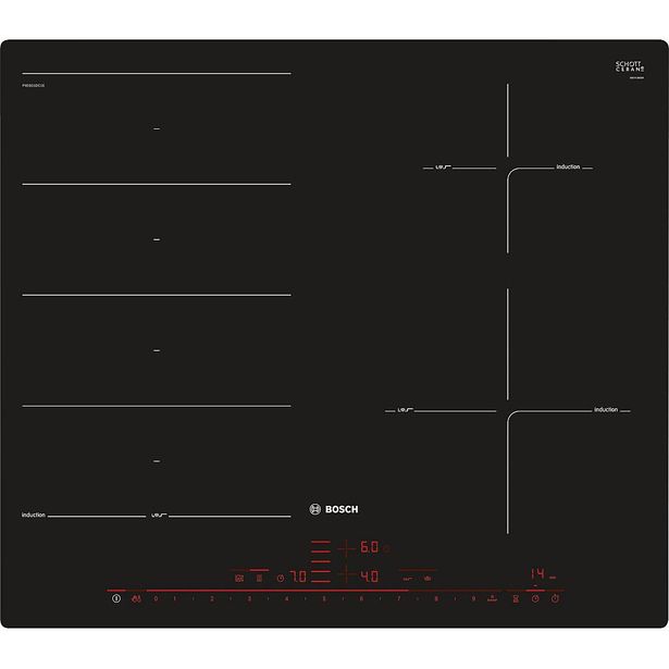 Induktioliesitaso Bosch PXE601DC1E, 57.2cm, musta