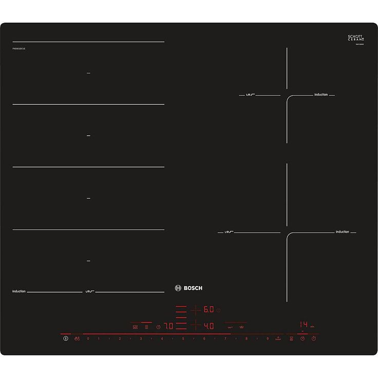 Induktioliesitaso Bosch PXE601DC1E, 57.2cm, musta