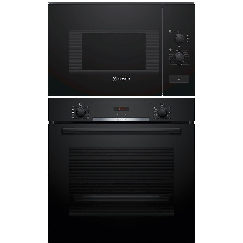 Uuni ja mikroaaltouuni Bosch HQA534BB3-BFL520MB0, musta