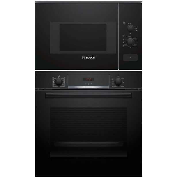 Uuni ja mikroaaltouuni Bosch HQA534BB3-BFL520MB0, 118.8cm, musta