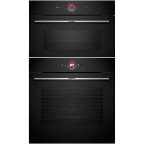 Uuni ja mikroaaltouuni Bosch HBG7221B1-CMG7241B1, 118.8cm, musta