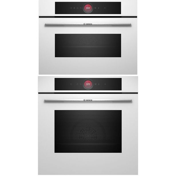 Uuni ja mikroaaltouuni Bosch HBG7721W1S-CMG7241W1, Serie 8, 118.8cm, valkoinen