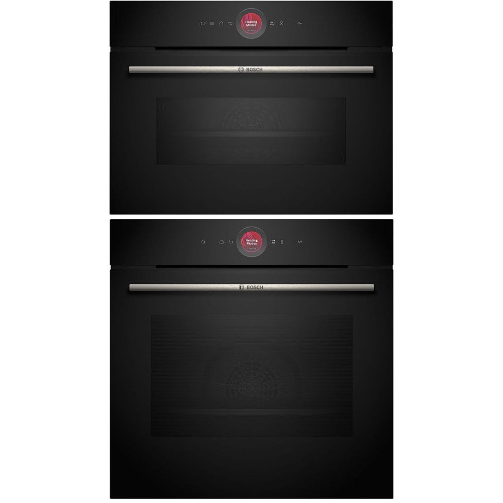 Uuni ja mikroaaltouuni Bosch HBG7721B1-CMG7241B1, musta