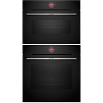 Uuni ja mikroaaltouuni Bosch HBG7721B1-CMG7241B1, musta