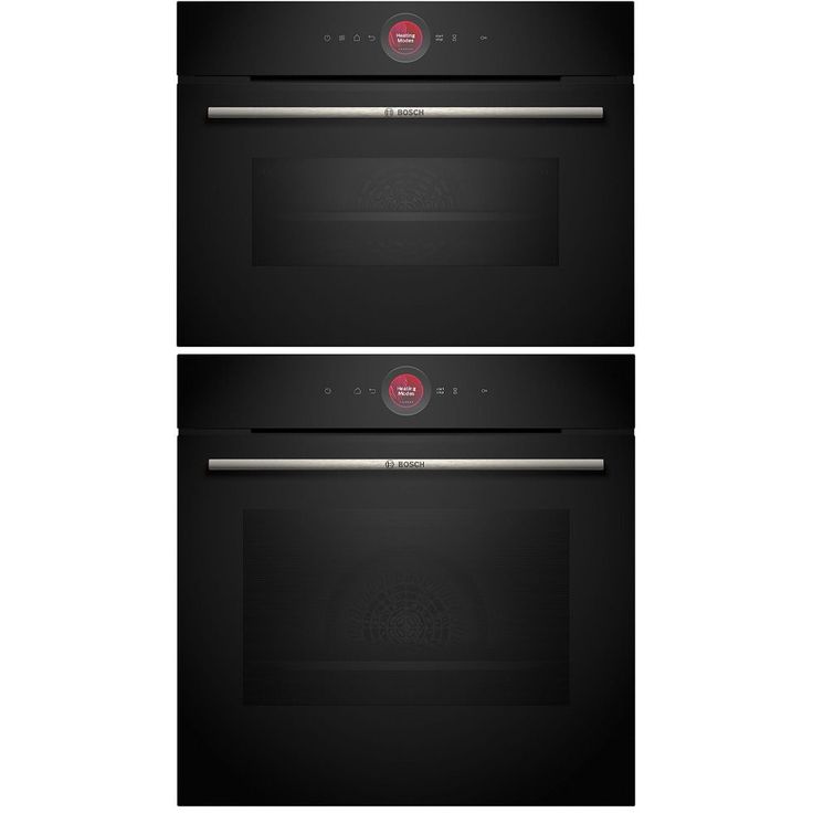 Uuni ja mikroaaltouuni Bosch HBG7721B1-CMG7241B1, musta