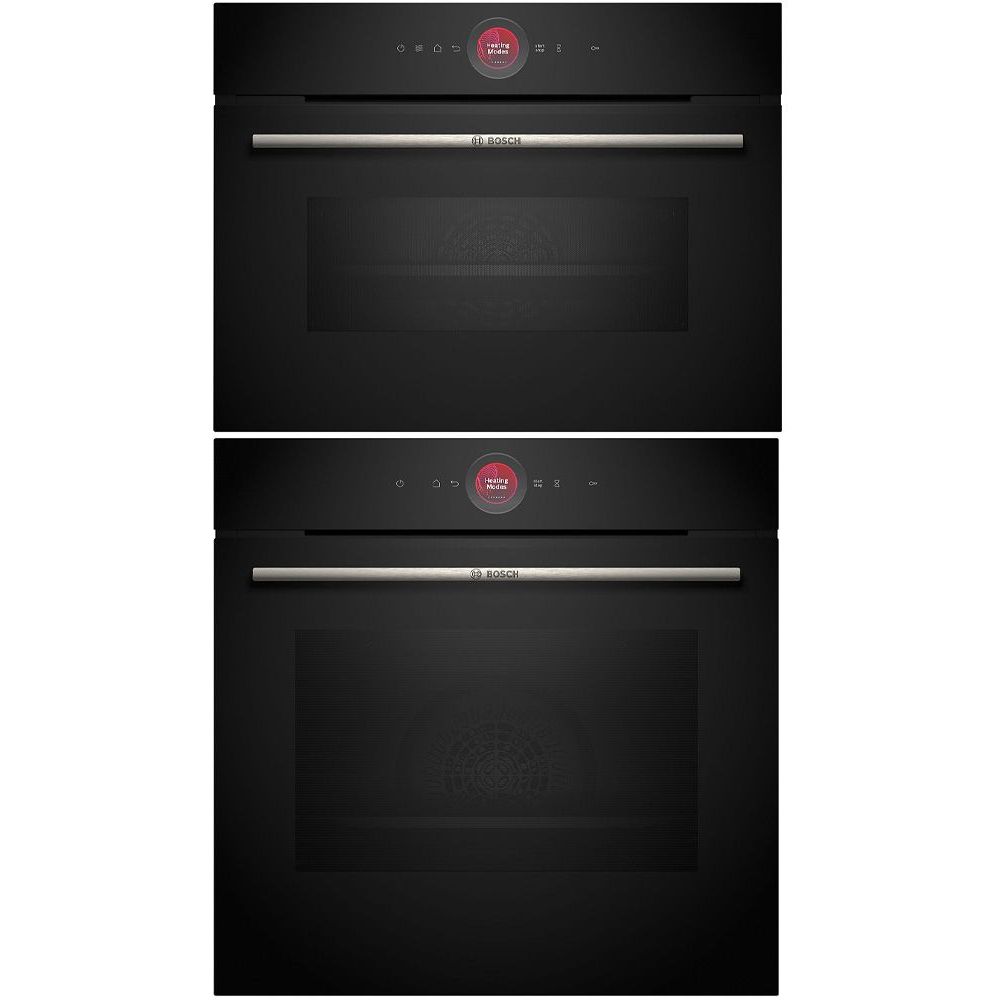 Uuni ja mikroaaltouuni Bosch HBG7742B1-CMG7241B1, musta