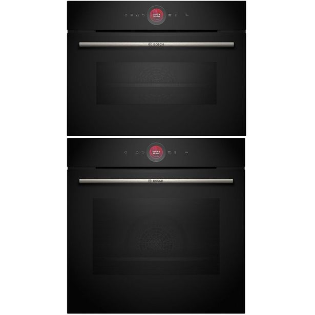 Uuni ja mikroaaltouuni Bosch HBG7742B1-CMG7241B1, 118.8cm, musta