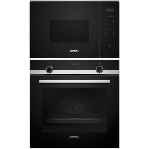 Höyryuuni ja mikroaaltouuni Siemens HQ574AER3-BF523LMB1 iQ300, 118.8cm, musta