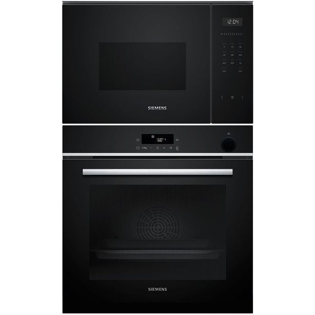 Uuni ja mikroaaltouuni Siemens HR532GBS3-BF555LMB1, 118.8cm, musta