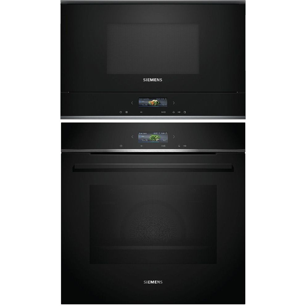 Uuni ja mikroaaltouuni Siemens HB772A1B1-BF722R1B1 iQ700, musta