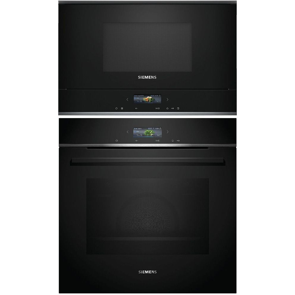 Uuni ja mikroaaltouuni Siemens HB772A1B1-BF722L1B1 iQ700, musta