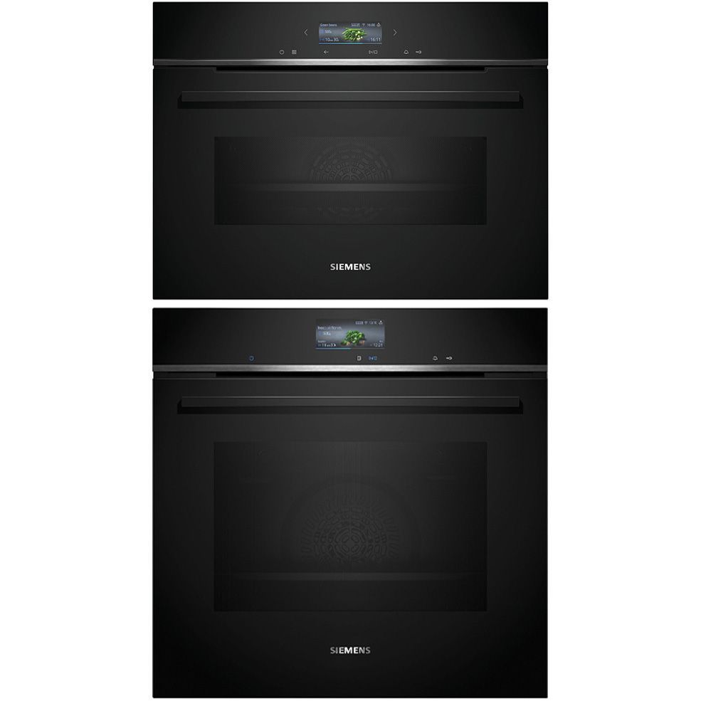 Uuni ja mikroaaltouuni Siemens HB776G3B2S-CM724G1B1, musta