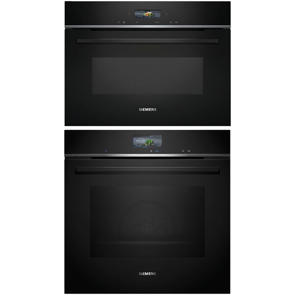 Uuni ja mikroaaltouuni Siemens HB776G3B2S-CE732GXB1, iQ700, musta