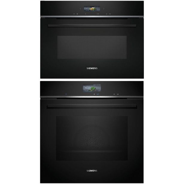 Uuni ja mikroaaltouuni Siemens HB776G3B2S-CE732GXB1, iQ700, 118.8cm, musta
