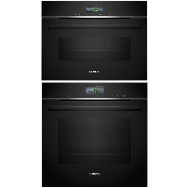 Uuni ja mikroaaltouuni Siemens HR736G1B1-CM724G1B1, 118.8cm, musta