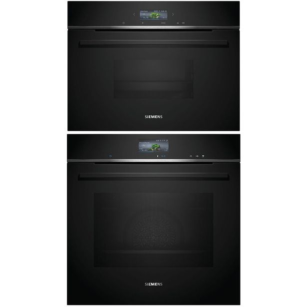 Uuni ja höyryuuni Siemens HR736G1B1-CD714GXB1, 118.8cm, musta