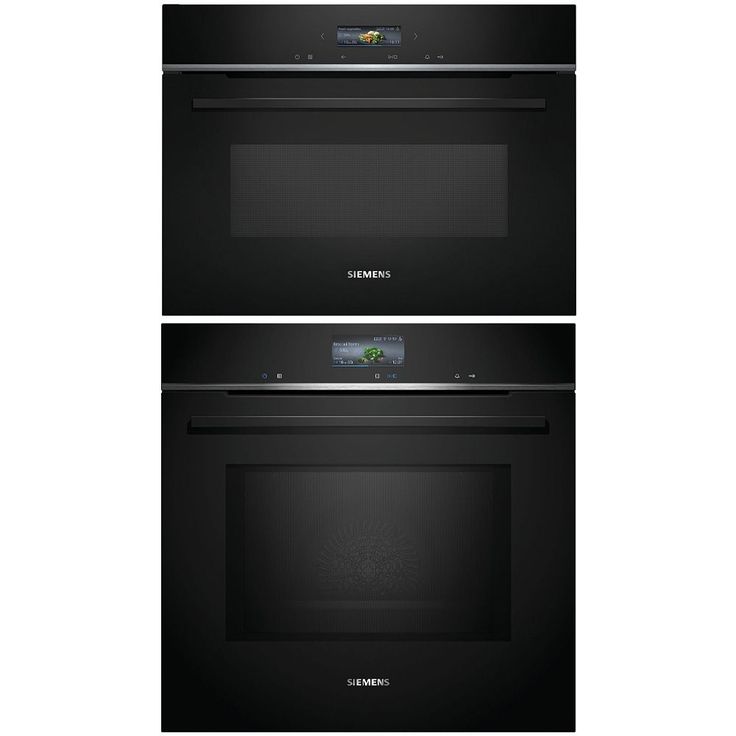 Uuni ja mikroaaltouuni Siemens HM736G1B1-CE732GXB1, iQ700, 118.8cm, musta
