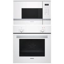 Uuni- ja mikroaaltouunipaketti Siemens HB010FBV1S + BF525LMW0, valkoinen