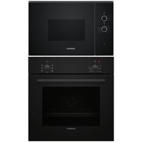 Uuni- ja mikroaaltouunipaketti Siemens HB010FBA1 + BF520LMA1, musta