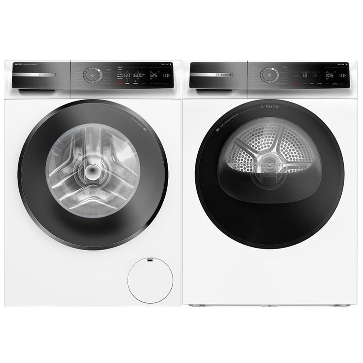 Pesukone ja kuivausrumpu Bosch WGB266ABSN-WRB247D0SN, 11/9kg, automaattinen annostelu, valkoinen