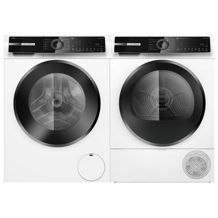 Pesukone ja kuivausrumpu Bosch WGN264AESN-WQN246DESN, 9kg, automaattinen annostelu, valkoinen