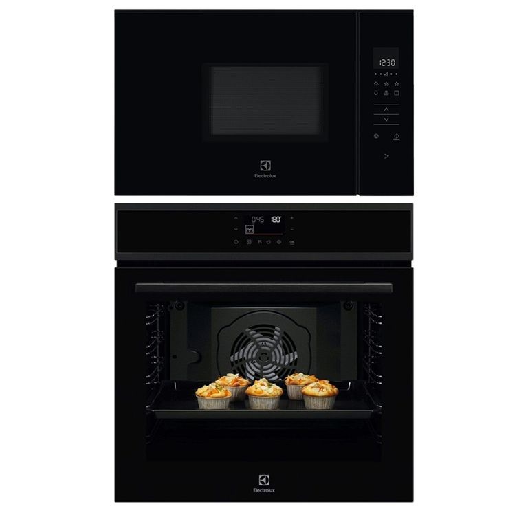 Erillisuunin ja mikroaaltouunin setti Electrolux COPP22B-KMFD172NB, musta