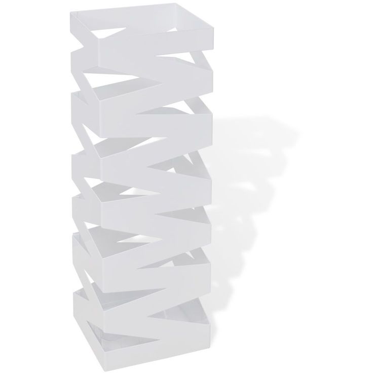 Valkoinen neliö sateenvarjoteline teräs 48,5 cm_1