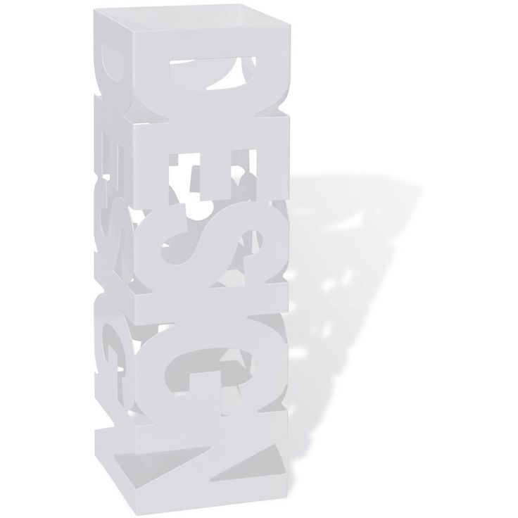 Valkoinen neliö sateenvarjoteline teräs 48,5cm_1
