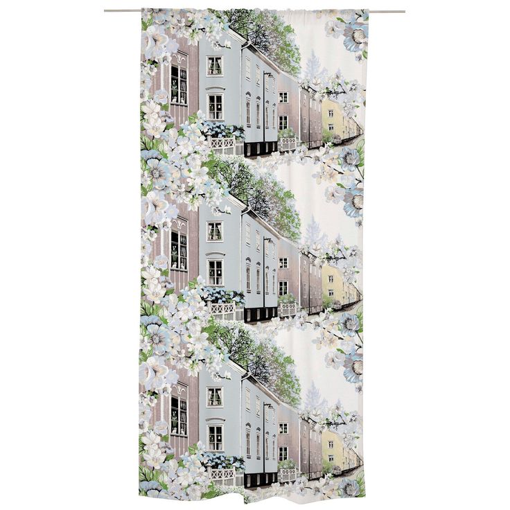 Sivuverho Vallila Kotikulmat, 140x250cm, sininen