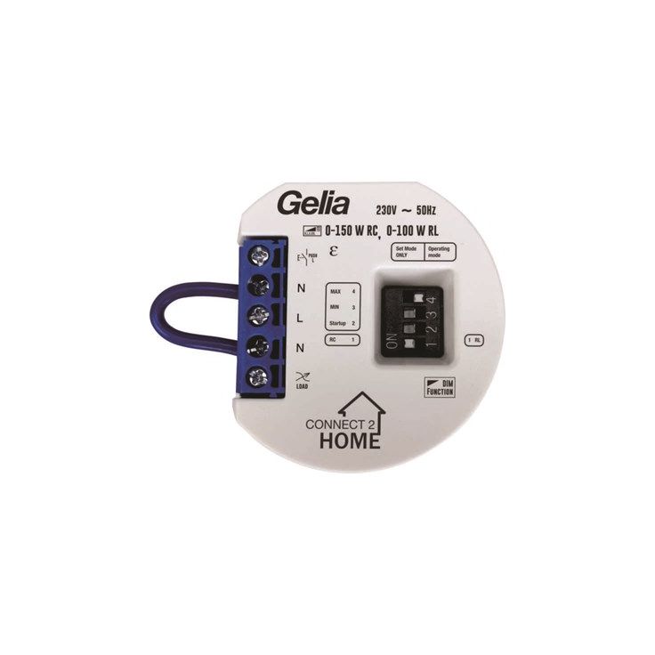 Valonsäädinmoduli Gelia Connect 2 Home 0 150W uppo asennus