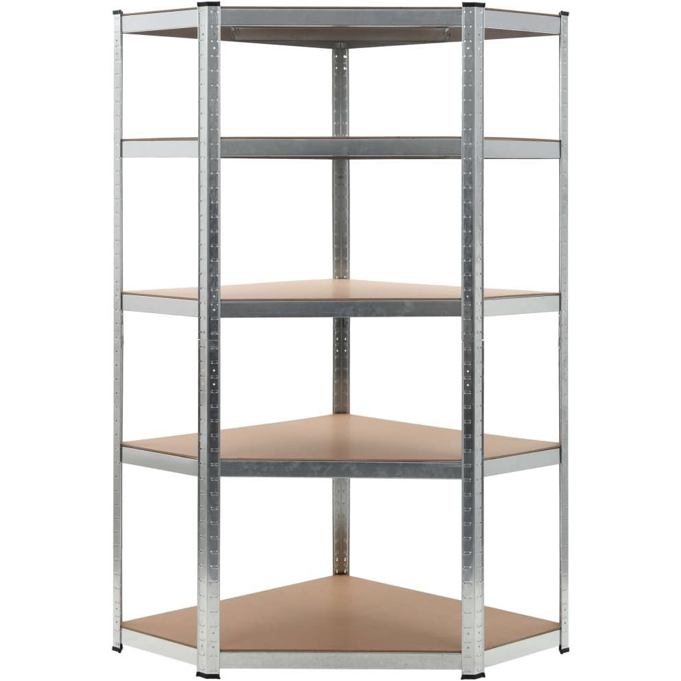 Varastohylly hopea 90x90x180 cm teräs ja MDF