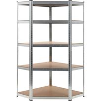 Varastohylly hopea 90x90x180 cm teräs ja MDF