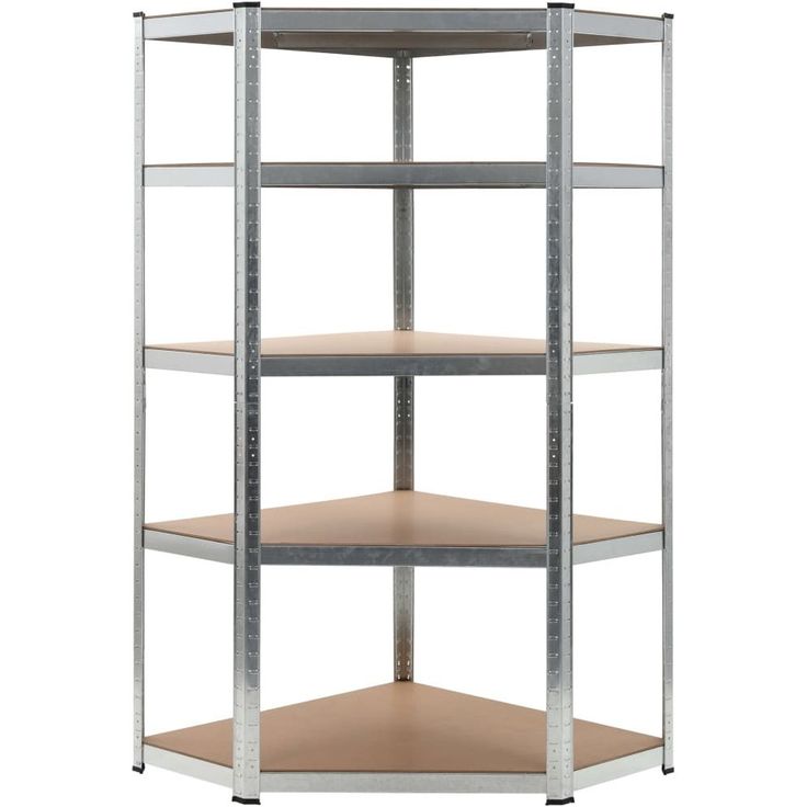 Varastohylly hopea 90x90x180 cm teräs ja MDF