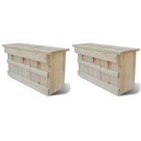 Varpusen pesälaatikko 2 kpl puu 44x15,5x21,5 cm