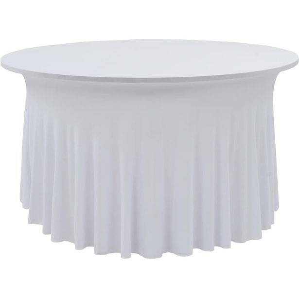 Venyvät pöytäliinat 2 kpl helmalla 150 x 74 cm valkoinen_1