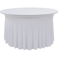 Venyvät pöytäliinat 2 kpl helmalla 180 x 74 cm valkoinen