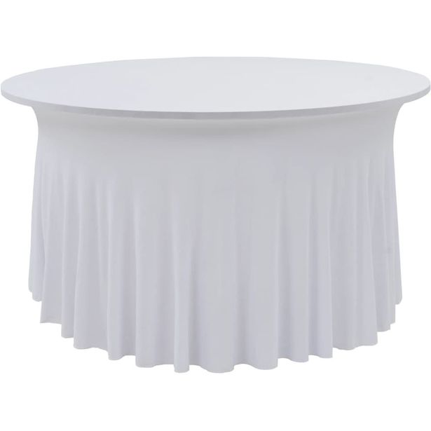 Venyvät pöytäliinat 2 kpl helmalla 180 x 74 cm valkoinen_1