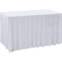 Venyvät pöytäliinat 2 kpl helmalla 183x76x74 cm valkoinen