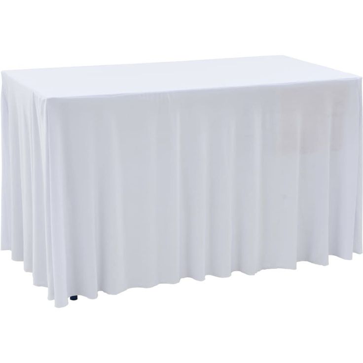 Venyvät pöytäliinat 2 kpl helmalla 183x76x74 cm valkoinen_1