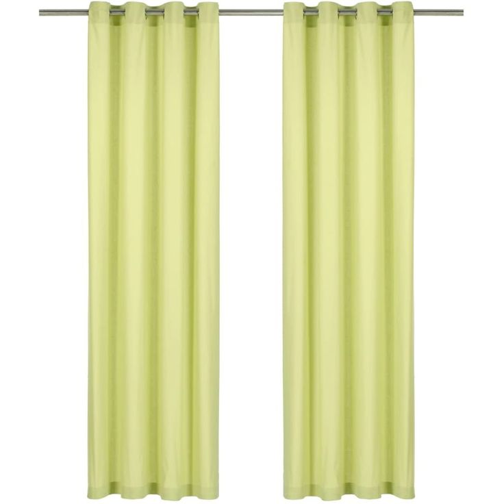 Verhot metallirenkailla 2 kpl puuvilla 140x175 cm vihreä_1