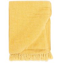 Viltti puuvilla 125x150 cm sinapinkeltainen
