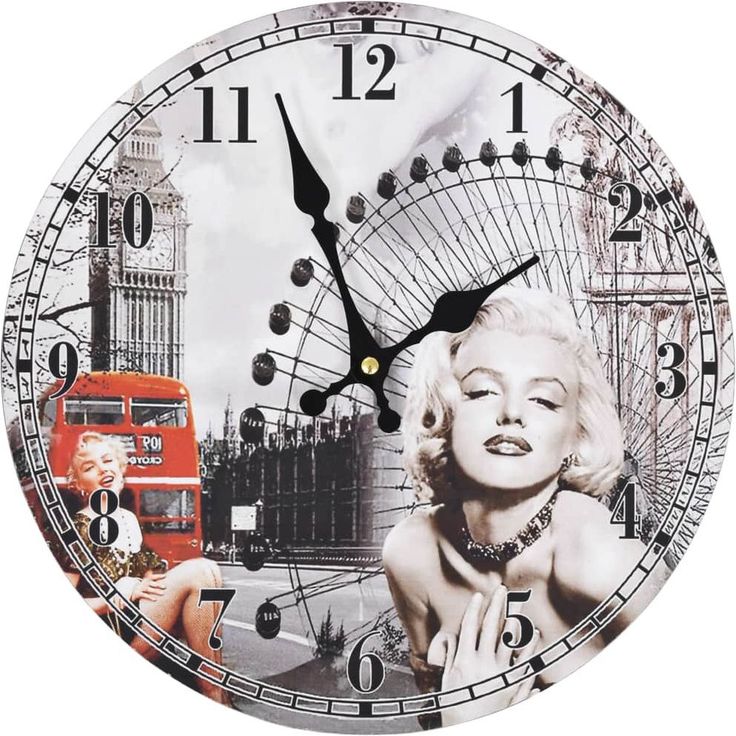 Vintagetyylinen seinäkello marilyn monroe 30 cm_1