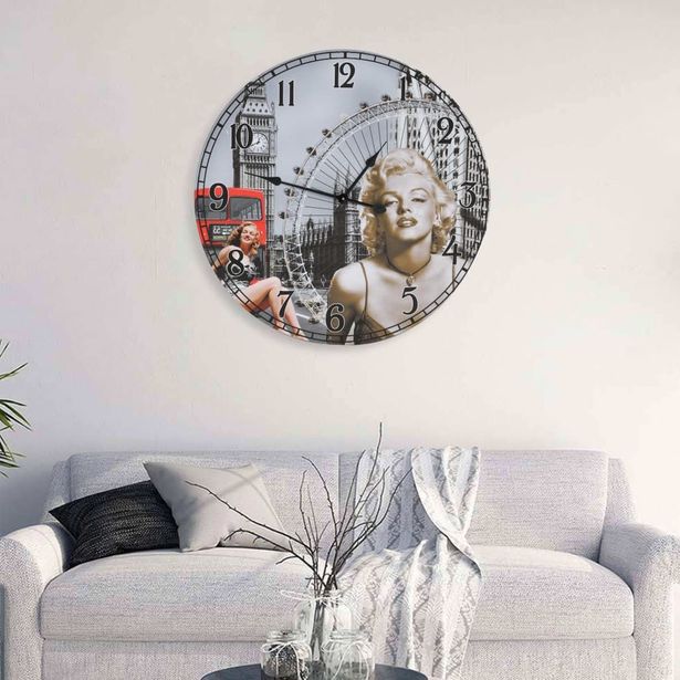 Vintagetyylinen seinäkello marilyn monroe 60 cm_1