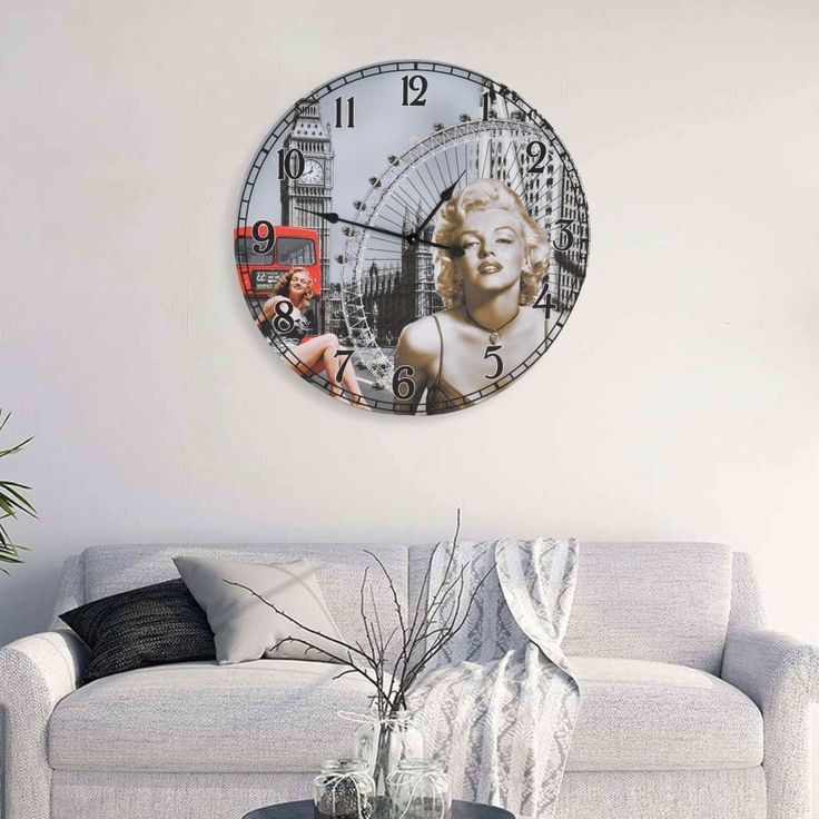 Vintagetyylinen seinäkello marilyn monroe 60 cm_1