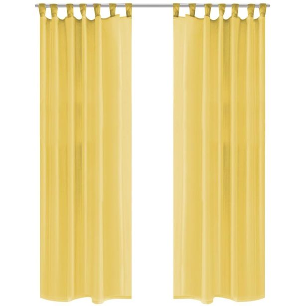 Voileeverhot 2 kpl 140x175 cm keltainen_1