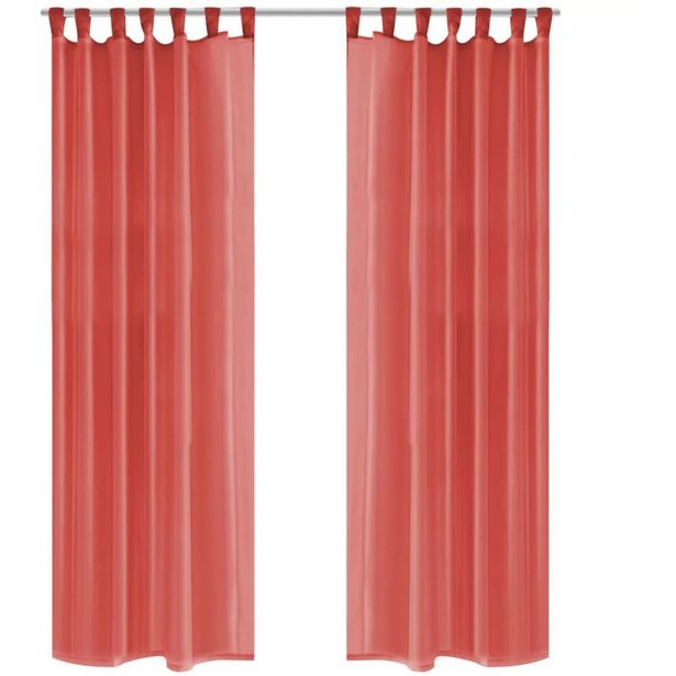 Voileeverhot 2 kpl 140x225 cm punainen_1
