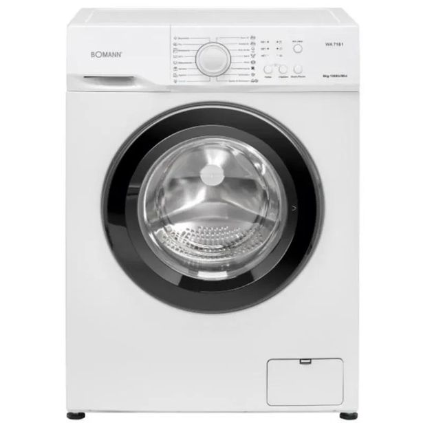 Edestä täytettävä pyykinpesukone Bomann WA7161,60cm, 6kg, 1000rpm, valkoinen