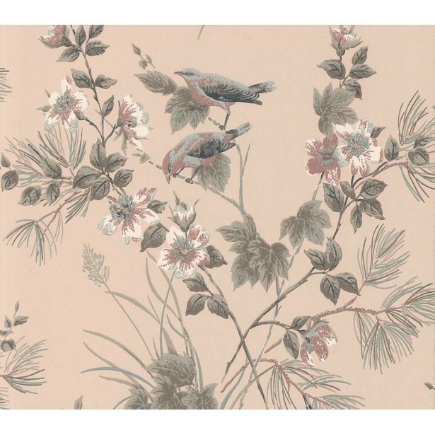 Tapetti 1838 Wallcoverings Rosemore, vaaleanpunainen, 0,52x10,05m