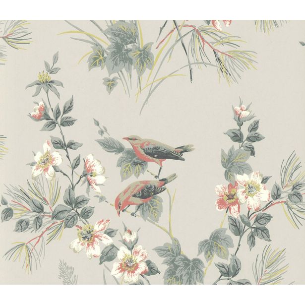 Tapetti 1838 Wallcoverings Rosemore, harmaa, 0,52x10,05m