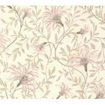Tapetti 1838 Wallcoverings Fairhaven, beige/vaaleanpunainen, 0,52x10,05m